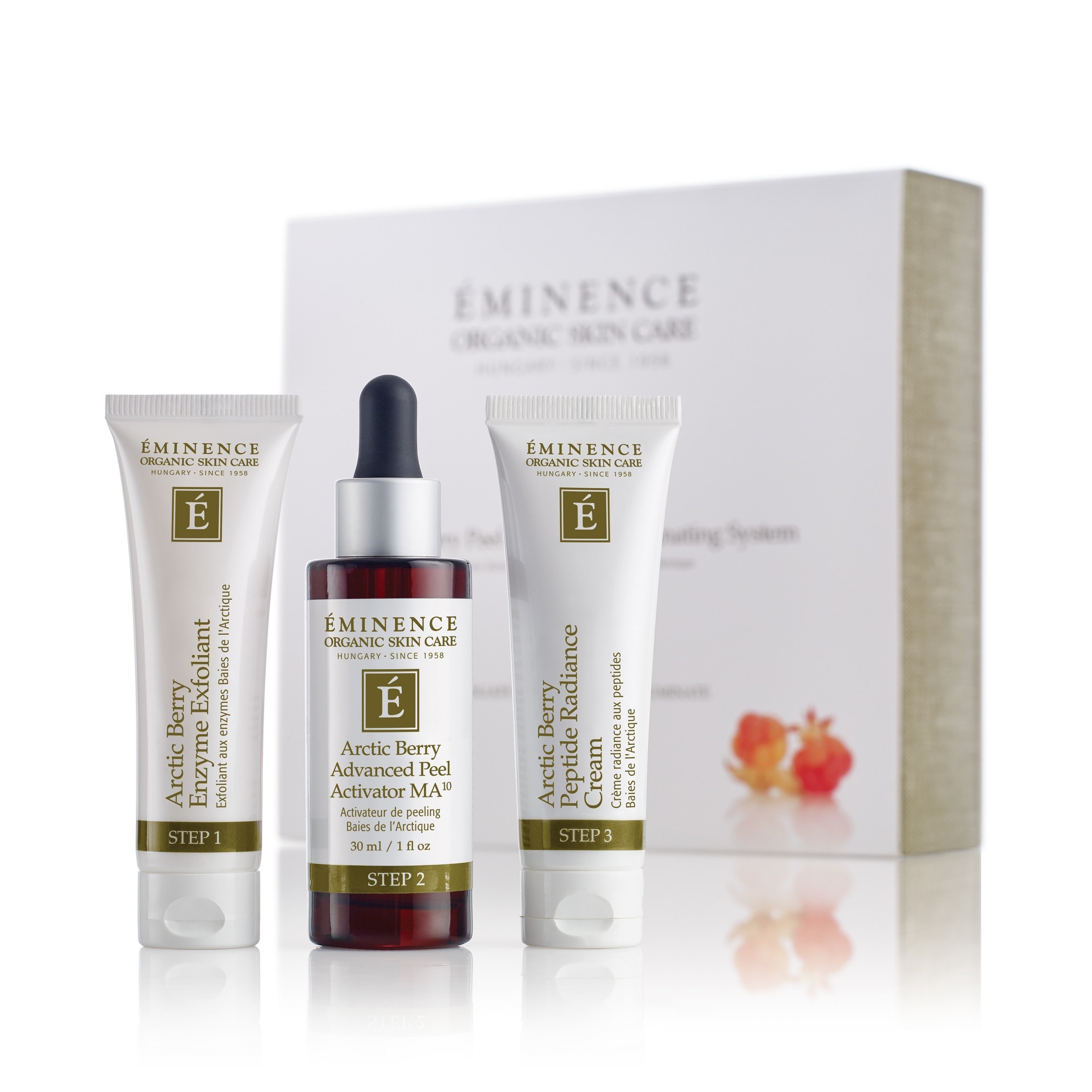 Arctic Berry Peel & Peptide Illuminating System Product Box Facing Left Arctic Berry Peel & Peptide Illuminating System Product Box Facing Left